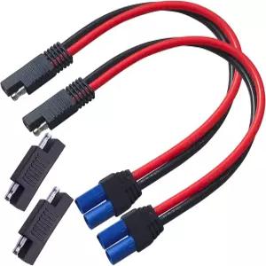 AYECEHI 10AWG EC5 to SAE 케이블 2팩 플러그 퀵 커넥션 어댑터 커넥터 파워 오토모티브 태양열 배터리