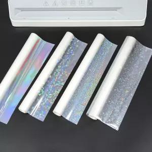 4Pcs/세트 BOPP 홀로그램 프리코 호환팅 필름 8.6x196.8인치 T 1밀리 투명 방수 스크래치 방지 열