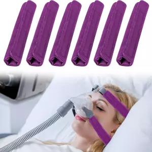 6팩 새틴 CPAP 스트랩 커버 소프트 마스크 쿠션 통기성 여성 및 남성용 헤어 프로텍터 붉은 자국을 줄이기