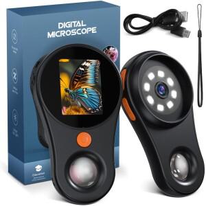 휴대용 매크로 현미경 디지털 고정 초점 2'' IPS 컬러 스크린, 200w 픽셀, 500X 배율, Windows, Mac OS용 8