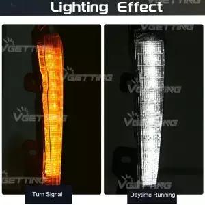 Toyota Prius 2019 2020 2021 2022 2023 자동차 LED 주간 러닝 라이트 흰색 DRL 노란색 방향 지시등 (크롬