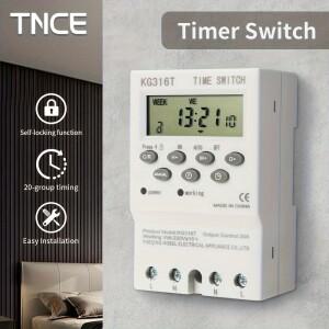 TNCE 30A 타이머 220V, 시간 제어 스위치 모듈, 초 단위 설정, 32개 그룹의 켜기끄기 조명, 워터 펌프