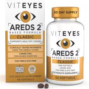 Viteyes AREDS 2 클래식 황반 포뮬러 소프트젤 시력 보호를 위한 눈 비타민 저아연 베타카로틴 프리 60