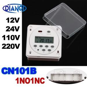 CN101B 디지털 LCD 전원 타이머, NC 프로그래밍 가능 시간 스위치 릴레이, 보호 커버 포함, AC 12V, 110V,