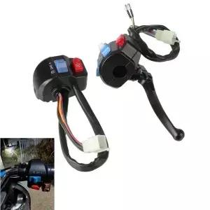 오토바이 핸들 바 스위치 제어 어셈블리 경적 회전 신호 2v 7/8 인치 22mm 브레이크 시스템 GY6 50cc Moped