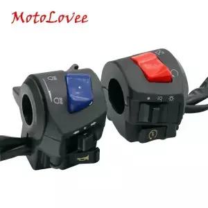 MotoLovee 오토바이 왼쪽 오른쪽 핸들 바 스위치 안개등 경적 방향 지시등 전기 시작 컨트롤러