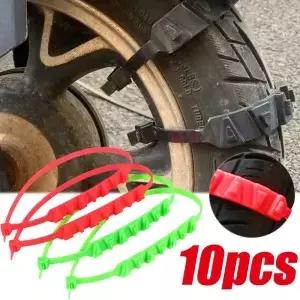 10pcs 오토바이 자전거에 대 한 Anti-Skid 스노우 체인 겨울 타이어 바퀴 비 슬립 케이블 타이 비상 도구