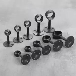 DRELD 스테인레스 로드 커튼 천장 스틸 옷장 홀더 엔드 플랜지 소켓 마운트 서포트 16mm