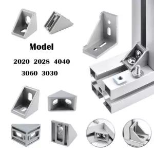 10PCS 4040 알루미늄 각도 커넥터 슬롯 프레이밍 코너 브래킷 L자형 90 프로파일 20x20x17mm