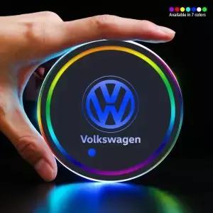 바겐 VW R라인 골프 4 5 6 7 티구안 파사트 B5 B6 B7 CC MK5 용 2개 논슬립 자동차 컵홀더 패드 터