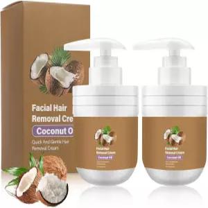 2Pcs 코코넛 페이셜 제모 크림 여성용 순하고 효과적인 제모제 모든 피부 타입을 위한 보습 및 진정