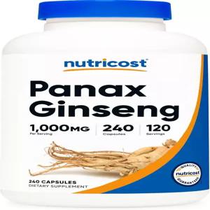 뉴트리코스트 파낙스 인삼 1000mg 240캡슐 - 비 GMO 텐 프리 120인분