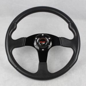 JDM 유니버설 350mm PU 스티어링 휠 14 인치 스포츠 게임 레이싱 가죽 플랫 드리프트 자동차 튜닝 Volante