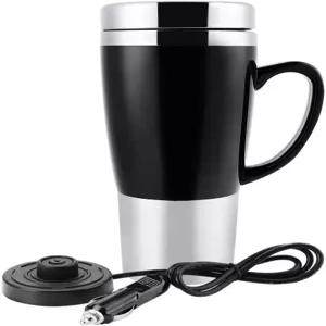12V 자동차 주전자 보일러 450ml 전기 방수 머그잔 여행용 난방 컵 뜨거운 커피/우유/차 블랙