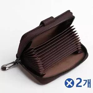 TBZ 베이직디자인 소가죽 카드지갑 브라운x2개 카드케이스-WFMICGN