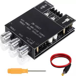 ZK1002T 블루투스 5.0 스테레오 앰프 보드 트레블 및 베이스 컨트롤이 있는 200W HiFi 2.0 채널 미니