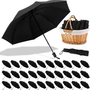 예플럼 30개 웨딩 우산 벌크 바구니 37인치 컴팩트 방풍 포함 야외 파티 이벤트
