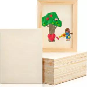 캐스플라이 12개 5 x 7인치 목재 패널 보드 페인팅 공예 DIY 드로잉 붓기 아트 프로젝트를 위한 미완성