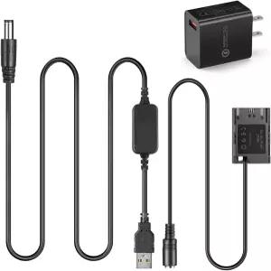 USB 어댑터 키트 DC 8.4V ACKE6 완전히 디코딩된 DRE6 커플러 LPE6 더미 배터리 QC3.0 캐논 호환 EOS 5D