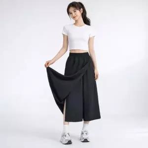 여자 언발 랩 스커트 밴딩 데일리 롱 스커트