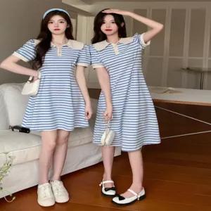 스트라이프 원피스 빅사이즈 카라 원피스 단가라