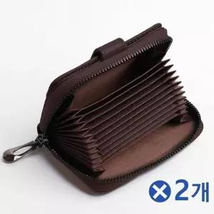 TBZ 베이직디자인 소가죽 카드지갑 브라운x2개 카드케이스-WFMICGN