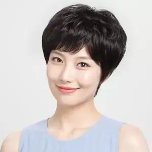 [MENU65IX66]숏컷 베이직 통가발 여성커트가발 블랙