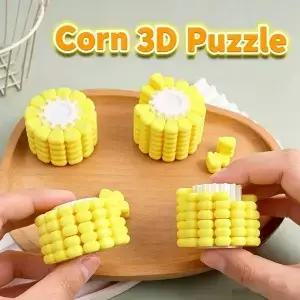 옥수수 모양의 3D 조립 퍼즐 피젯 분리형 팝콘 스트레스 해소 감각 자극 데스크탑 두뇌 티저 장식용 가젯