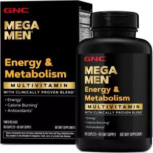 GNC 메가 남성 에너지 및 신진대사 멀티비타민 항산화제 칼로리 소모 증가 180 카운트