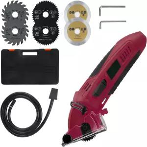 프리미엄 400W 미니 원형 톱 110V 3400RMP 휴대용 전동 공구(깊이 조절 가능한 1？2 인치 안전 듀얼 잠금