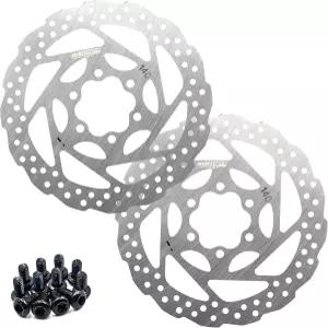 마이베스트바이크 - 브레이크 로터 140/160/180mm 2팩 스테인리스 스틸 12개 산악 MTB BMX용 T25 나사 포함