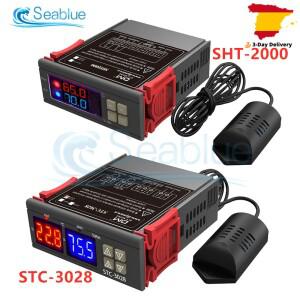 STC-3028 가정용 냉장고 온도 습도 컨트롤러, 온도조절기 습도계, DC 12V, AC 110-220V, SHT2000