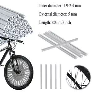 220PCS 튜브 경고 스트립 반사 마운트 클립 자전거 휠 스포크 리플렉터 스트라이프 스틸 와이어 램프 MTB