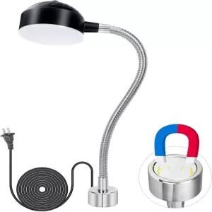 자기 작업등 LED 기계등 베이스가 있는 유연한 조명 재봉틀 선반 그릴 작업대 산업용 1200루멘 실버