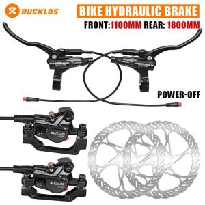 BUCKLOS 유압식 자전거 디스크 브레이크 세트 (전기자전거, MTB, 로드 바이크용) 내구성 강한 1100mm