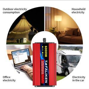범용 소켓 자동차 전원 인버터  사인파 4000W DC 12V AC 220V 50HZ 전압 변환기 스마트 LCD 화면