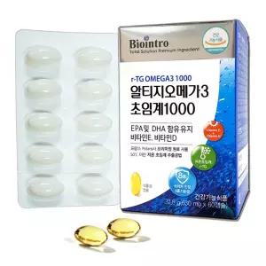 알티지오메가3 초임계 1000 비타민E 비타민D 함유 1000mg EPA DHA 비린내 없는 저온초임계 RTG 오메가쓰리