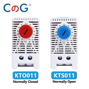 CG KTO011 NCNO 캐비닛 온도 조절기 0-60 ℃ DIN 레일 기계식 소형 바이메탈