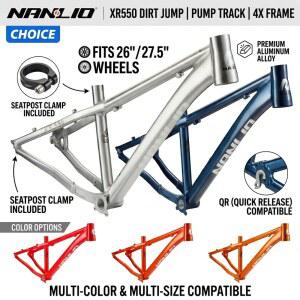 캔버스액자 NANLIO XR550 더트 점프 자전거 프레임 26 27 5인치 알루미늄 합금 MTB 하드테일 QR 펌프 트랙 4X 시트포스트 클램프 포함
