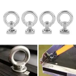 4PCS 자동차 루프랙 T 트랙 마운트 다운 앵커 M8 스테인리스 스틸 슬롯 볼트 링 (번지 코드 로프 고정용)