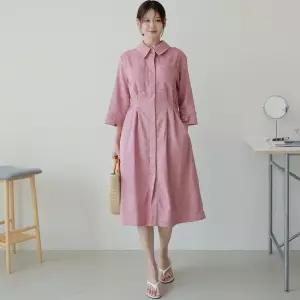 르포엠 [최초가 99 000원]세리아 프렌치 린넨 카라 원피스 1종