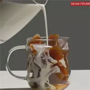 아이스 내열 유리 컵 360ml 손잡이 내열 유리 잔 홈카페 손잡이유리컵