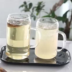 손잡이 유리 맥주 컵 380ml 비어캔 내열 유리 컵 홈카페 유리물컵
