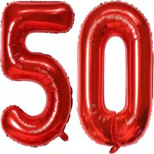 40인치 50 풍선 번호 레드 헬륨 생일 파티 장식 및 기념일 셀프