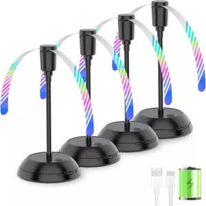 테이블용 Edvision 4PCS 푸드 팬 홀로그램 블레이드와 360 구스넥이 장착된 2000mAh 충전식 휴대용