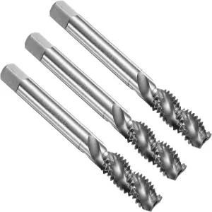 uxcell 3pcs 나선형 플루트 나사산 3/816 UNC 2B 기계 비트 코팅되지 않은 나사 수리 도구 M2 고속 강철