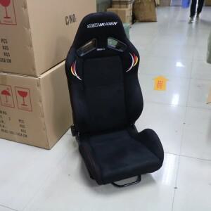 MUGFN 버킷 시트 경사형 블랙 스웨이드 프로스트 소재 조절 모터스포츠 레이싱 JDM 자동차 고품질