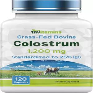 초유 보충제 1회 제공량 1 200mg 120캡슐 25 IgG 면역글로불린 G 로 표준화 잔디 사료 소 분말 캡 지원 비