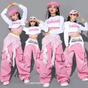 댄스복 방송 아이돌 무대 의상 발표회 용 재즈 댄스 K팝 힙합 공연복 핑크 셔플 팬츠 키즈 스트리트 쇼 패