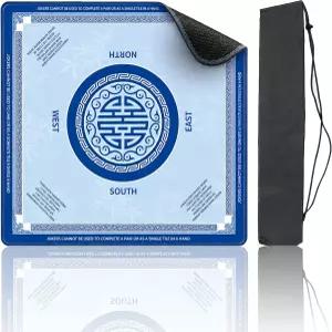 32.5인치 아메리칸 마작 매트 수납 가방 포함 두꺼운 미끄럼 방지 고무 백킹 소음 감소 게임 테이블 커버